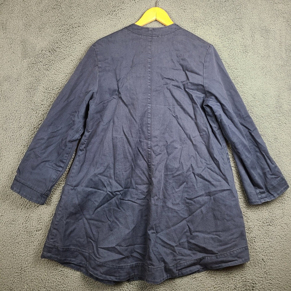 Prairie Underground Women Navy Organic Cotton Asymmetrical Zip Jacket Coat L - Picture 3 of 8